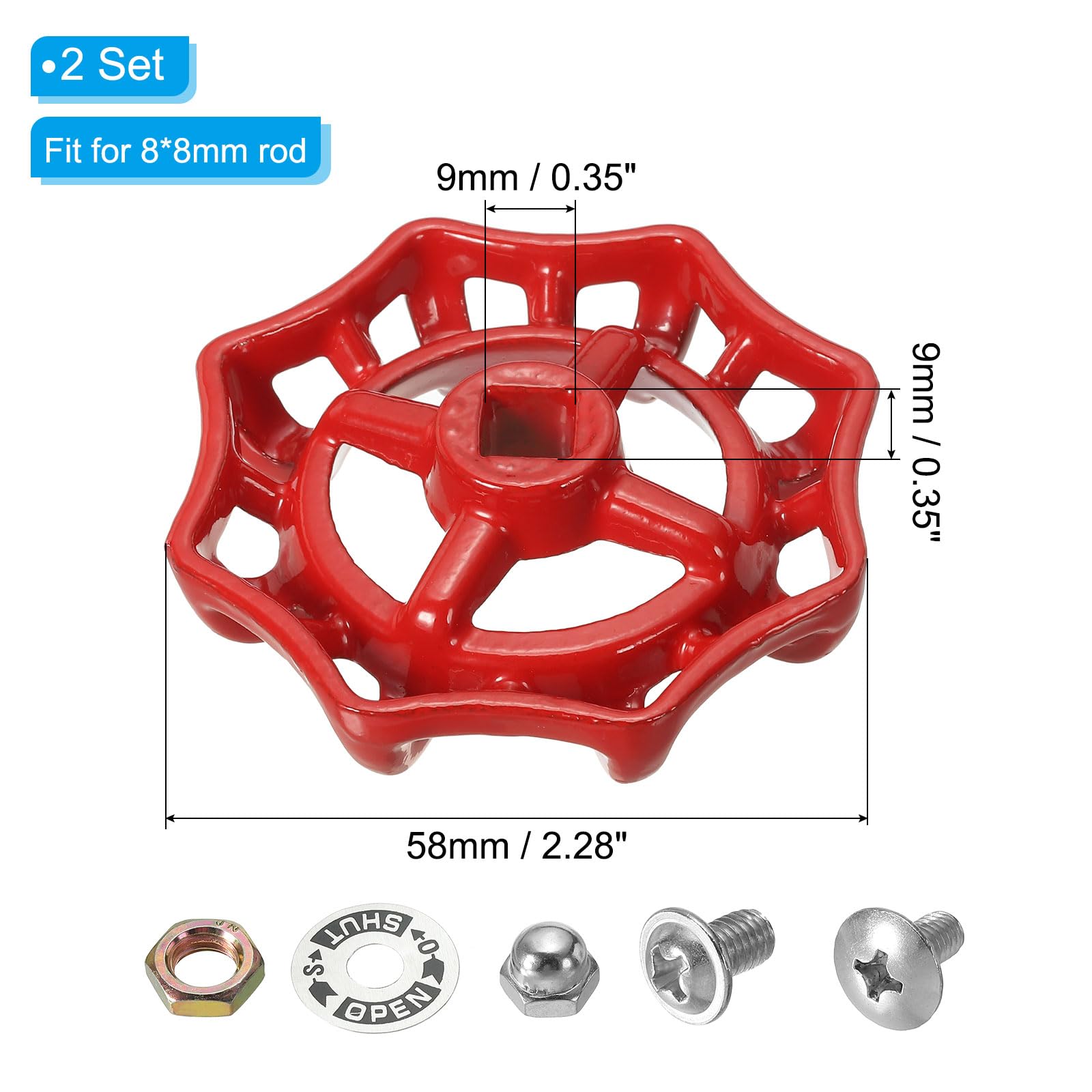 Amazon | PATIKIL 外部用蛇口ハンドル スクエアステムホール 9x9mm